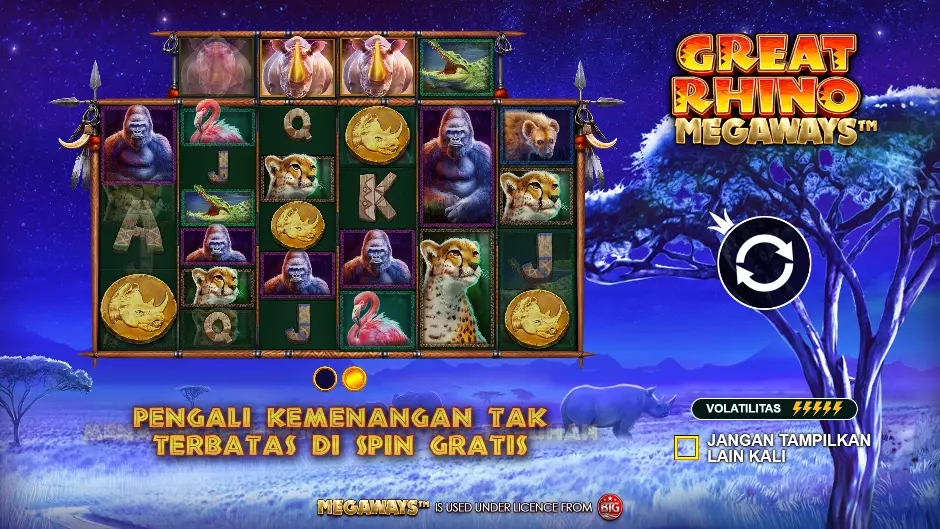 Main Slot Great Rhino Megaways Gratis